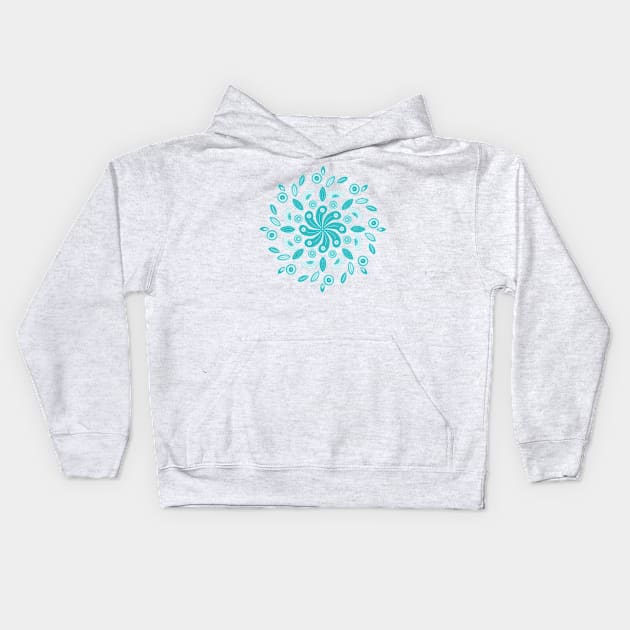 Blue coastal mandala Kids Hoodie by Home Cyn Home 